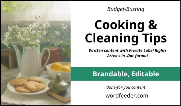 budget busting cooking and cleaning tips plr